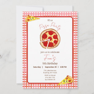 Pizza Party Any Age Birthday Invitation