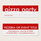 pizza party appointment card (Front & Back)
