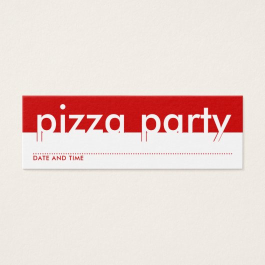 pizza party appointment card (Front)