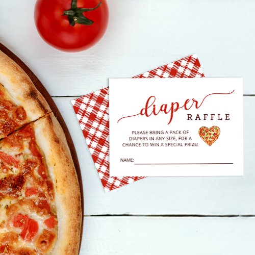Pizza Party Baby Shower Diaper Raffle Enclosure Card