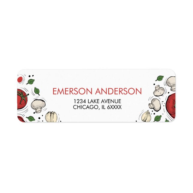 Pizza Party Birthday Address Label (Front)