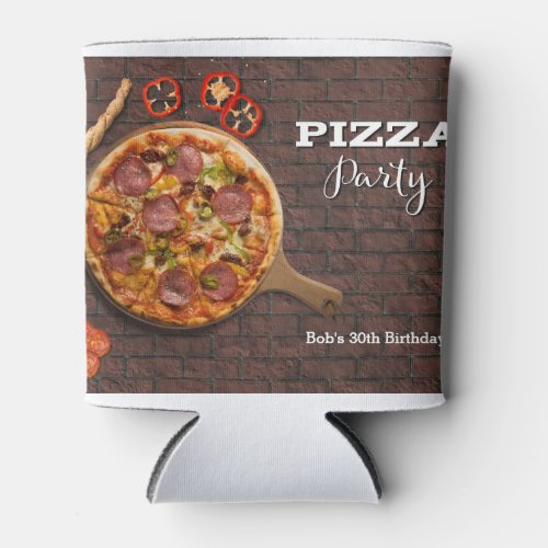 Pizza Party Birthday Adult Guest Gift Can Cooler