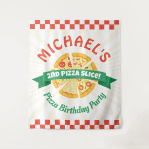 Pizza Party Birthday Backdrop Sign