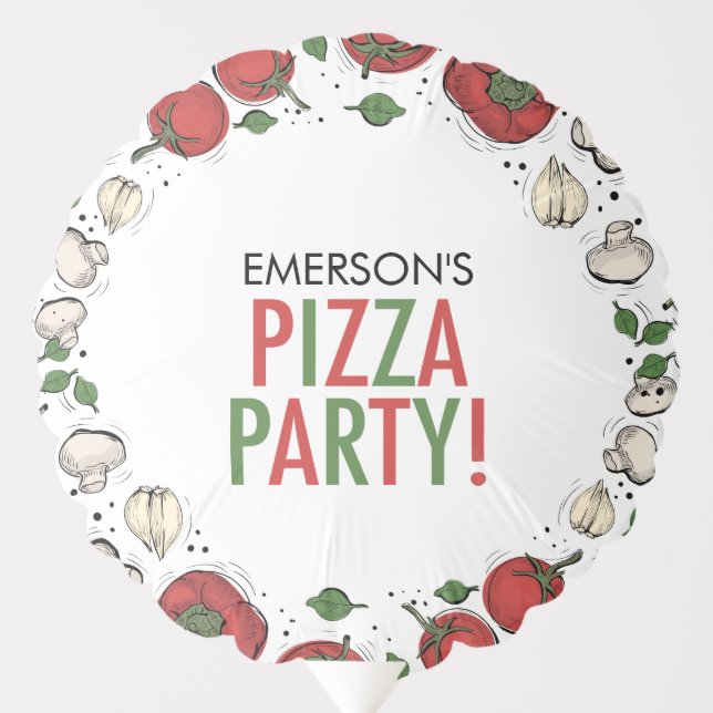 Pizza Party Birthday Balloon (Front)