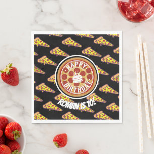 Pizza Party Birthday Decor   Fun Pizza Slice Theme Napkins