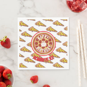 Pizza Party Birthday Decor Fun Pizza Slice Theme Napkins