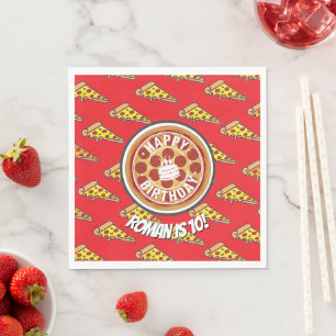Pizza Party Birthday Decor Fun Pizza Slice Theme Napkins