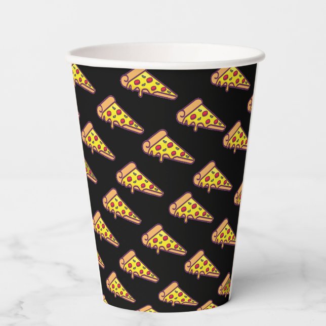 Pizza Party Birthday Decor | Fun Pizza Slice Theme Paper Cups (Front)