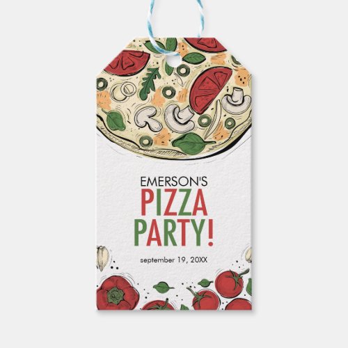 Pizza Party Birthday Gift Tag