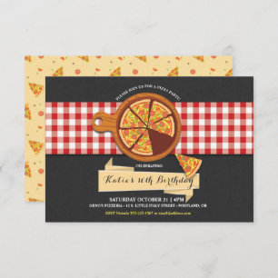 Pizza Party Birthday Invitation