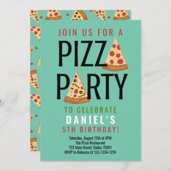 Pizza Party Birthday Invitation by prettypicture at Zazzle