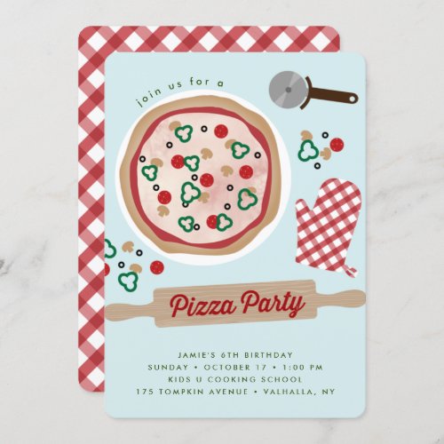 Pizza Party Birthday Invitation