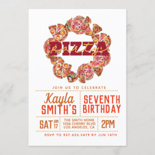 Pizza Party Birthday Invitation