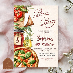 Pizza Party Birthday Invitation