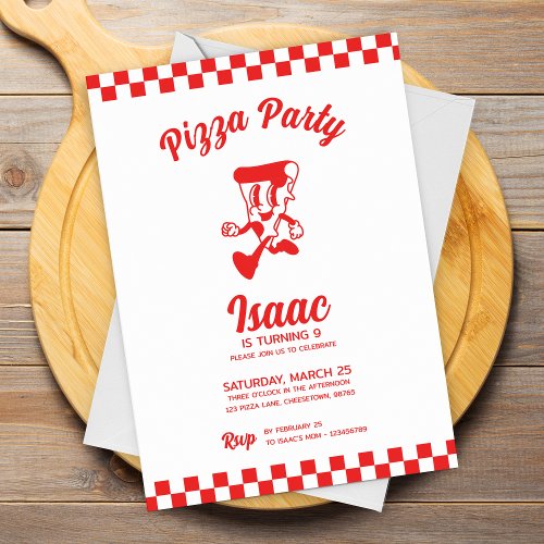 Pizza Party Birthday Invitation