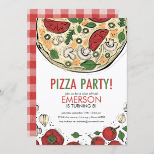 Pizza Party Birthday Invitation