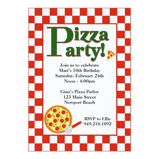 Pizza Party Birthday Invitations 9