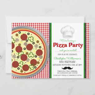 Pizza Party Birthday Invitation