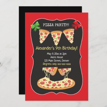 Pizza Party Birthday Invitation Any Age by allpetscherished at Zazzle