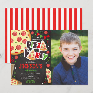 Pizza Party Birthday Invitation Kids Pizza Party