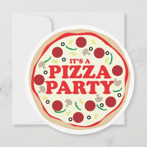 Pizza Party Birthday Invite