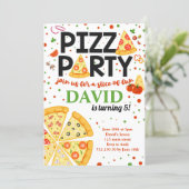 Pizza Party Birthday Kids Italian Fun Boy Girl Invitation (Standing Front)