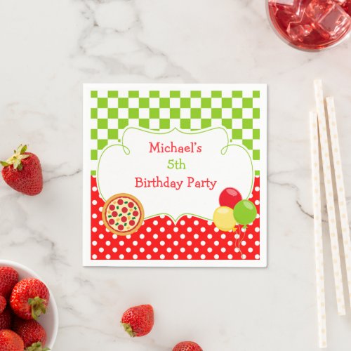 Pizza Party Birthday Napkins