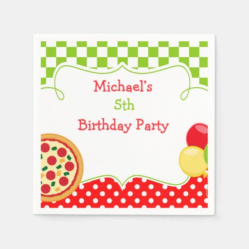 Pizza Party Birthday Paper Napkins