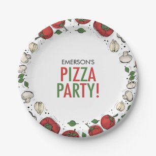 Pizza Party Birthday Paper Plate
