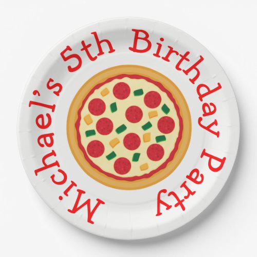 Pizza Party Birthday Paper Plates