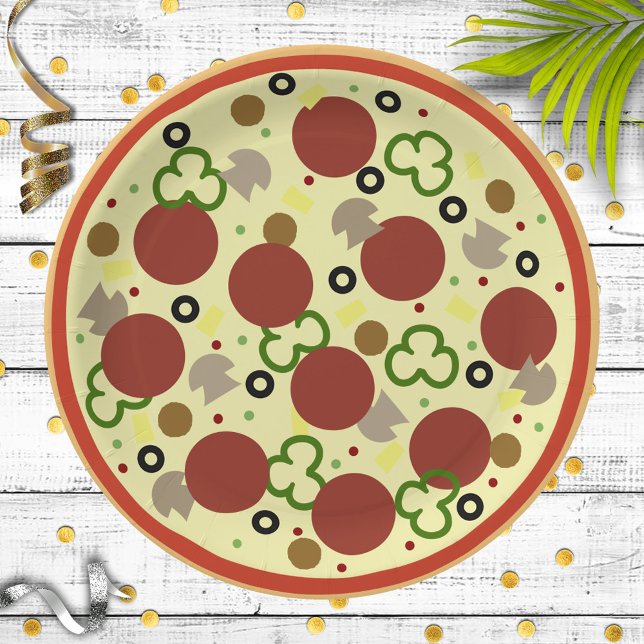 Pizza Party Birthday Paper Plates (Creator Uploaded)
