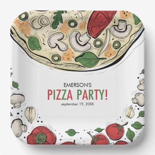 Pizza Party Birthday Paper Plates