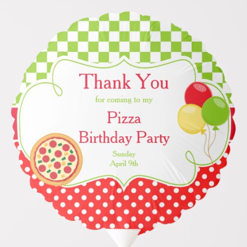 Pizza Party Birthday Party Balloon