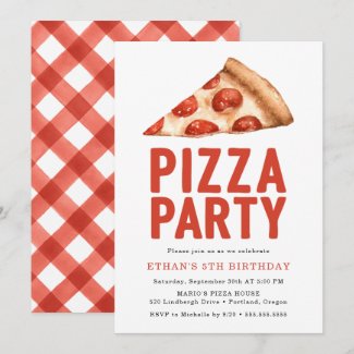Pizza Party | Birthday Party Invitation