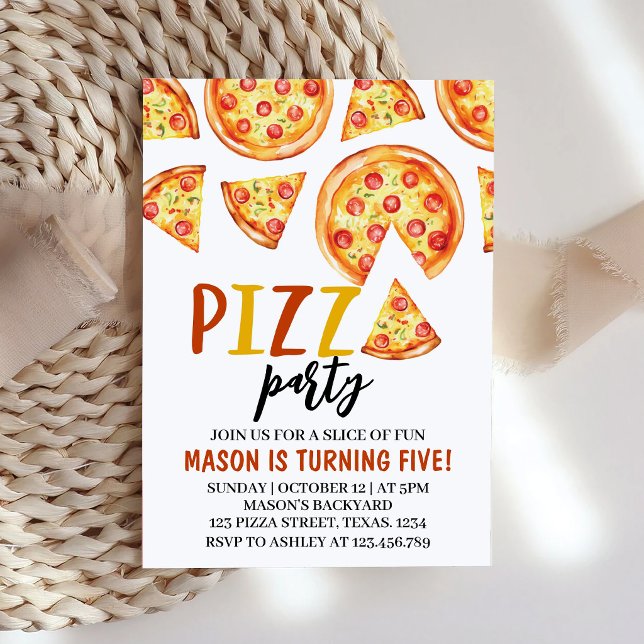 Pizza Party Birthday Party Invitation (Creator Uploaded)