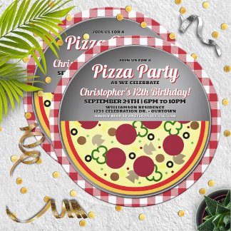 Pizza Party Birthday Party Invitation