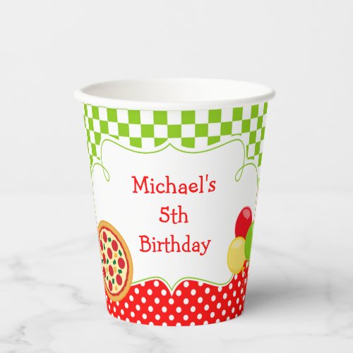 Pizza Party Birthday Party Paper Cups