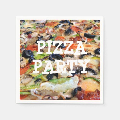 Pizza Party Birthday Party Paper Napkins