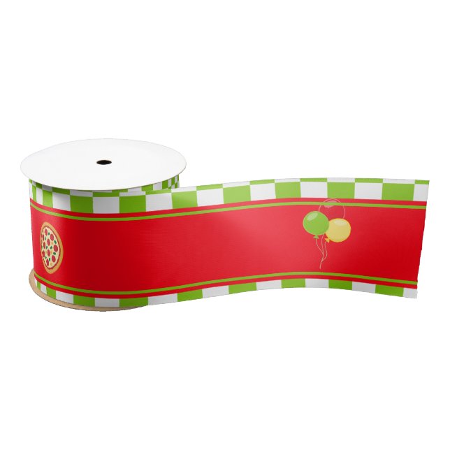 Pizza Party Birthday Satin Ribbon (Spool)