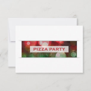 pizza party bokeh invitation