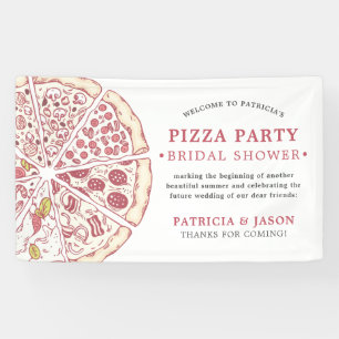 Pizza Party Bridal Shower Banner