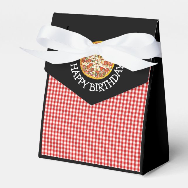 Pizza Party Candy Favor Bags for Birthday Party Favor Boxes (Front Side)