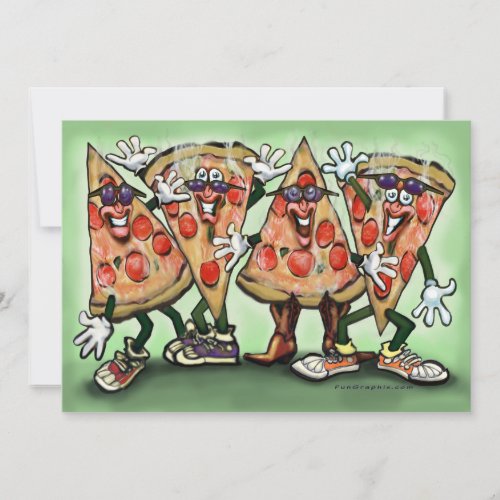 Pizza Party Card Custom Invite