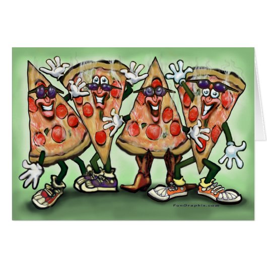 Pizza Party Cards (Front Horizontal)
