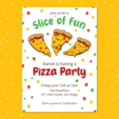 Pizza Party Celebration Invitation