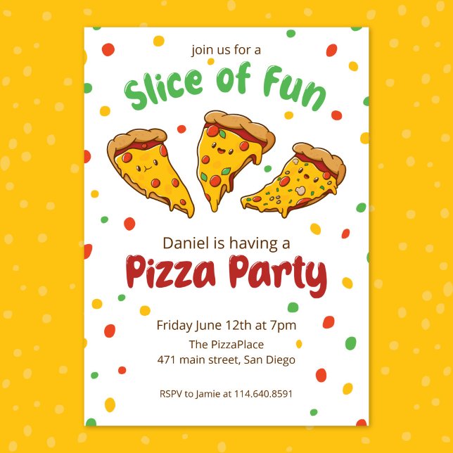 Pizza Party Celebration Invitation (Creator Uploaded)