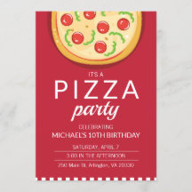 Pizza Party Celebration Invite
