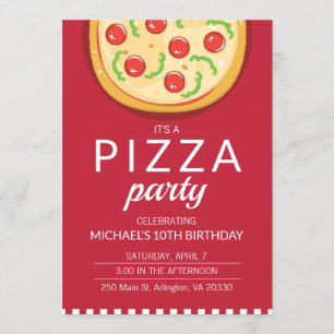 Pizza Party Celebration Invite