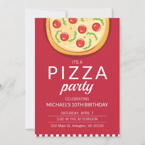 Pizza Party Celebration Invite