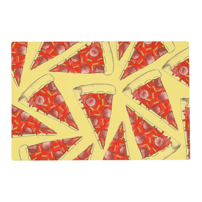 Pizza Party Cheese Pepperoni Pie Slice Pizzeria Placemat (Front)